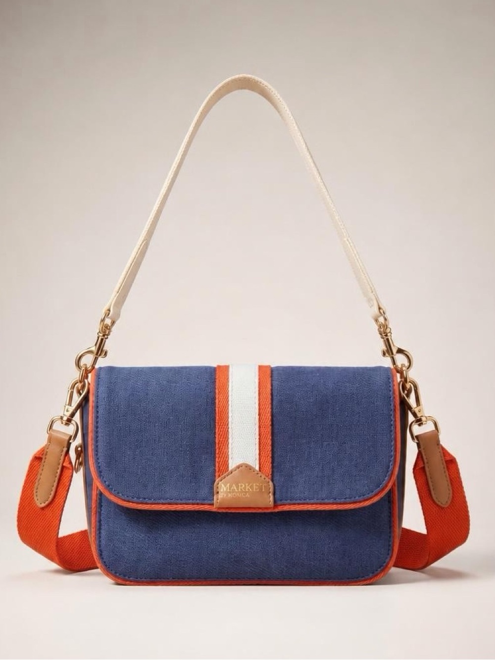 Market by Monica NWT Convertible Crossbody Belt Bag Blue Red Grape Leather